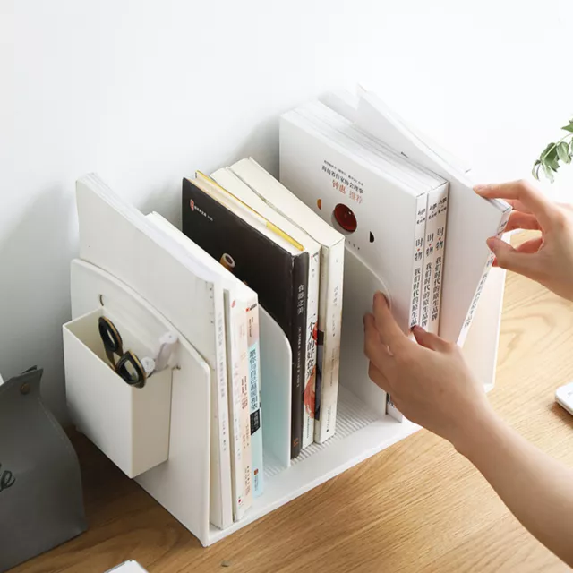 Book Support Stand Stable Structure Storing Document Organizer with Pen Holder