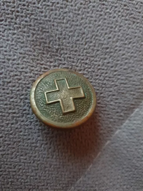 Bouton métal doré ancien avec Croix 20 mm uniforme Militaire Suisse ?