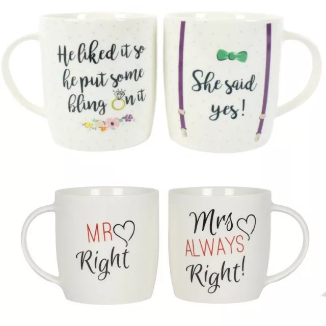 Ceramic Coffee Gift Set Mug Mr & Mrs Mug Engagement Anniversary Gifts Tea Cup