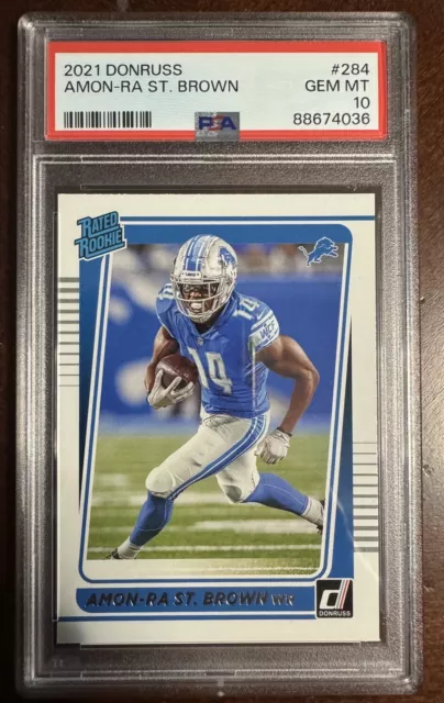 2021 Donruss Amon-Ra St. Brown #284 PSA 10 GEM MINT Rookie Card Rated Rookie