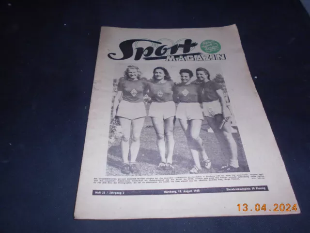 vollständige Zeitung Sport Magazin August 1948 Titel hübsche Mädels Bremen