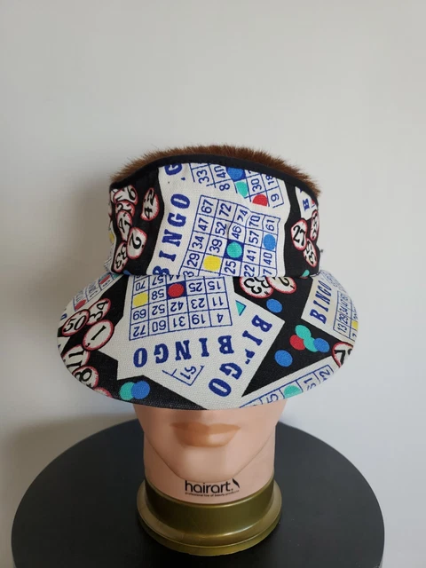 SUPER RARE VTG Bingo Pattern visor hat Golf Adjustable vintage original OS