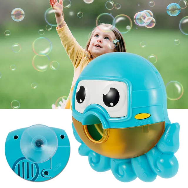 Kids Bath Toy Automatic Bubble Blower Maker Machine Octopus Shape ABS MaffQಥ