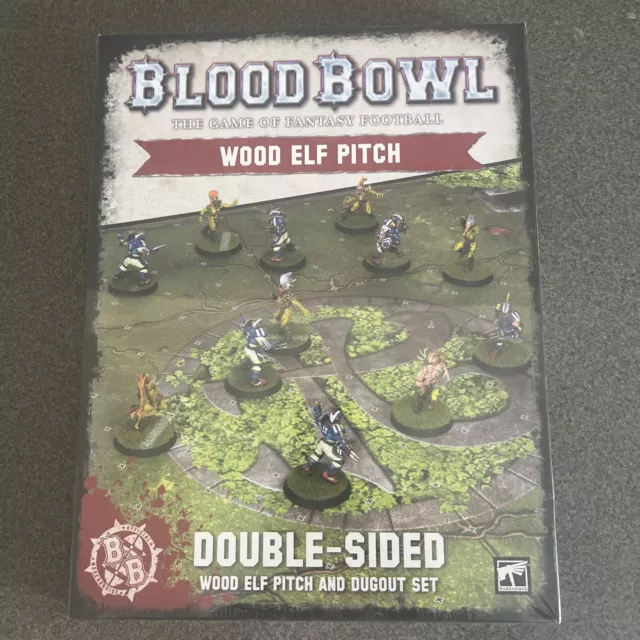 Games Workshop Blood Bowl 2016 Wood Elf Pitch Dugouts New Is Shrink Wrap