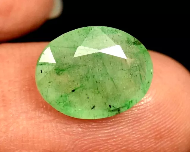 100% Natural 3.05 Ct Zambian Green Emerald Oval Cut 11x9 mm Loose Gemstone AAA+