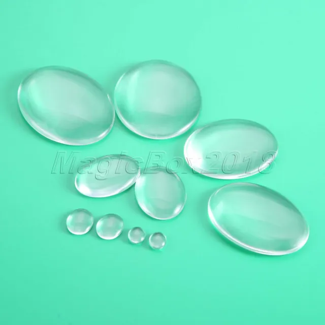 Oval Shape Glass Cabochon Transparent Clear Flatback Crystal DIY Jewelry Making