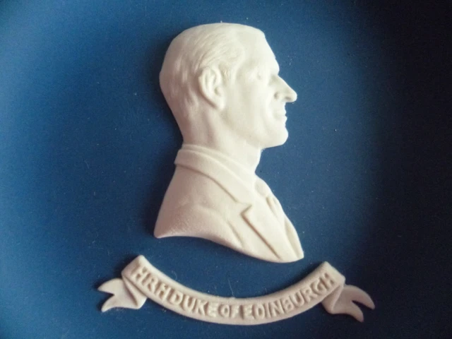 Wedgwood Jasper Ware Pin Dish HRH Duke of Edinburgh. Portland Blue. 2