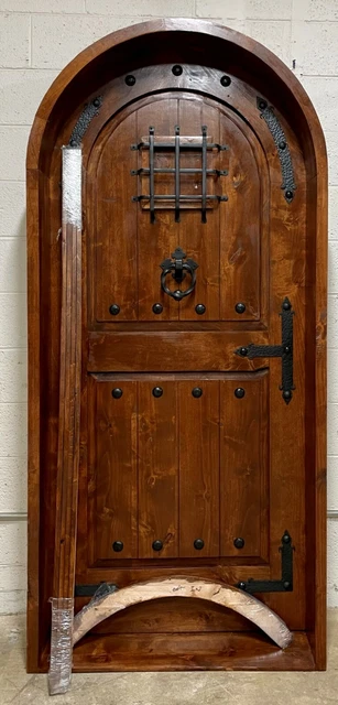 Alder arched top door solid wood story book  37-1/2 X 81-1/2 u choose size