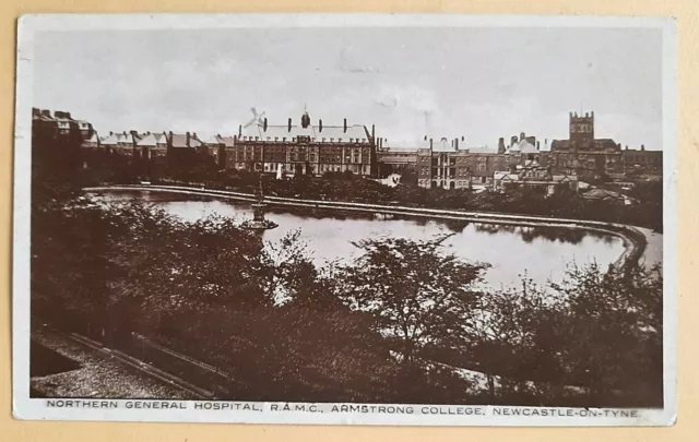 Postcard Northern General Hospital.R.A.M.C.Newcastle Upon Tyne. WW1 RP 1917