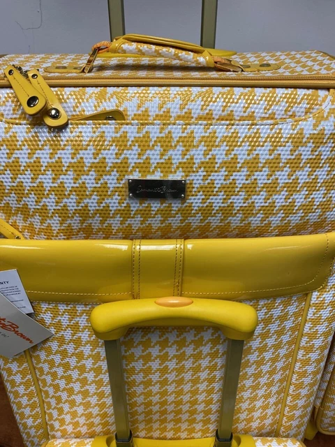 New Samantha Brown Houndstooth 4 Piece Set Yellow / White Color Spinner 2