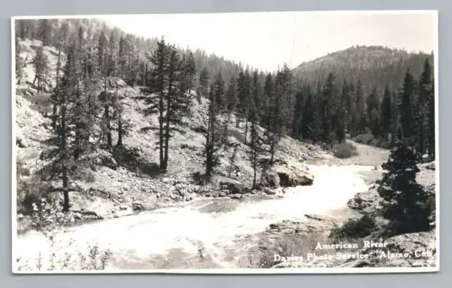 American River~Vintage El Dorado County RPPC Photo Lake Tahoe (Trimmed) 1940s