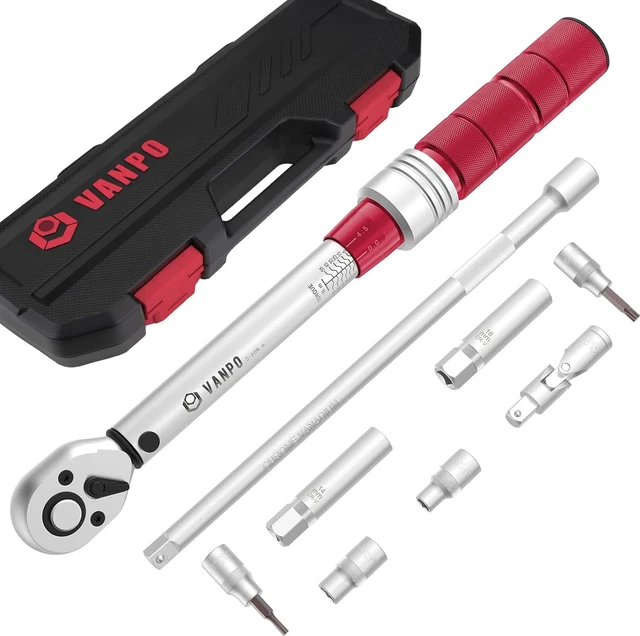 VANPO Chiave Dinamometrica 3/8'', 5-60Nm Moto E Bici Chiavi Dinamometriche Manut