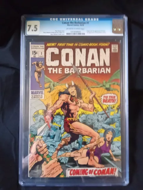 Conan the Barbarian #1 (1970) 7.5 CGC,OF/WP,Origin and 1st app Conan, King Kull