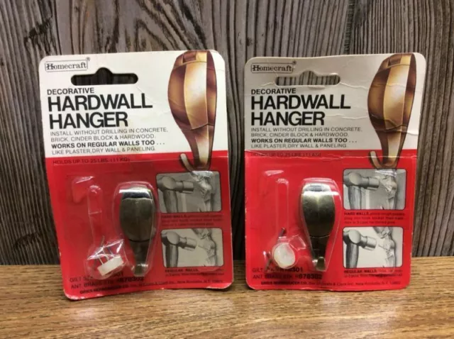 Vintage Brass Wall Hooks Hardwall Hanger Wall Hooks New Old Stock Lot Of 2 A8