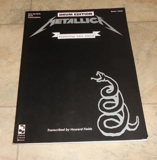 Metallica The Black Album DRUM EDITION Songbook 75 Pages Lars Ulrich Free Ship