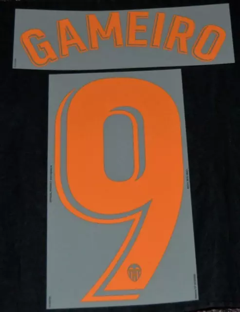 Official Valencia Gameiro 9 Football Name/Number Set Kit Away 2018/19