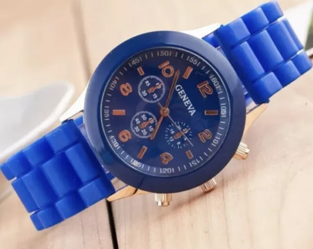 Montre-bracelet de sport femme homme enfant bleu foncé cadeau britannique