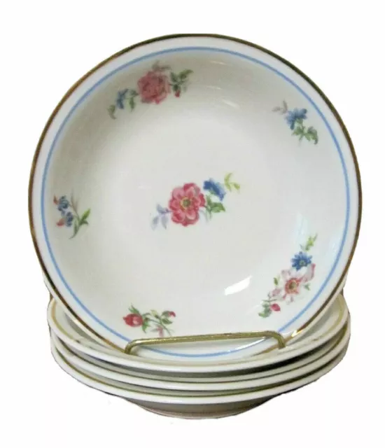 LIMOGES Charles Ahrenfeldt Deauville 5¾" Flower DESSERT/FRUIT BOWL SET of 4
