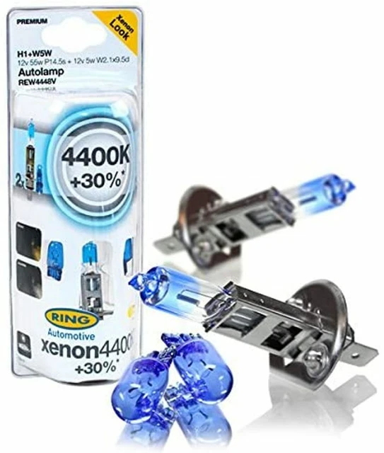 Ring Rew4448V 2+2 Lampadina Luce Bianca Auto H1 12V 55W Xenon 4400K+30%
