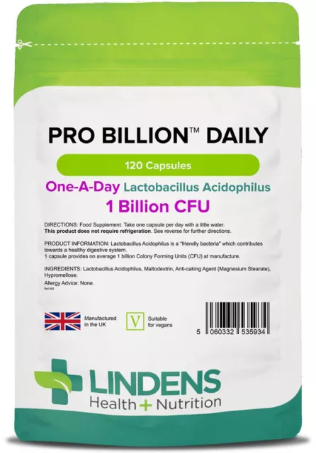 Lindens Probiotiques Quotidiennes Capsules Lactobacillus Acidophilus 1 Milliard