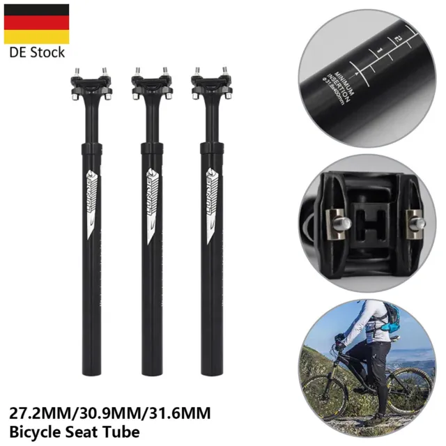 MTB Fahrrad Sattelstütze Gefedert 27,2 / 30,9 / 31,6mm Aluminium Sattelstange DE