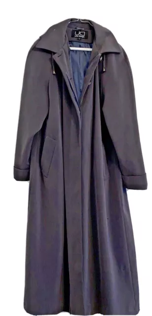 Utex Design Womens Size 10 Coat Gray Long Raincoat Lined