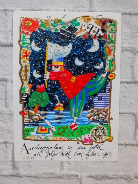 Francesco MUSANTE, Acchiappalune in una notte, serigrafia materica, 18x25 cm