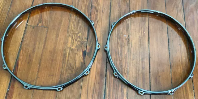 Black Nickel Snare Hoops 14" - 10 Hole - Batter Side & Resonant Snare Side