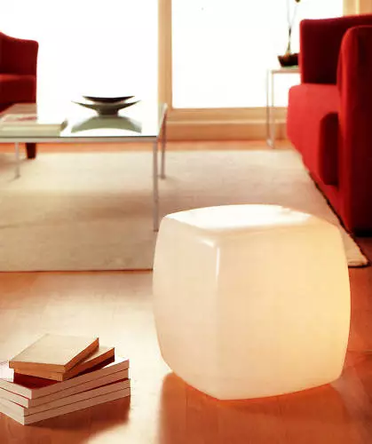 Lampara Cubo luminoso Blanco. Cubo de luz Fabricado en PVC 35x35cm