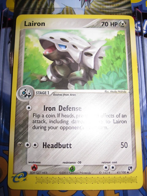 Pokemon Mint (◕‿◕✿) Ex Sandstorm English Lairon 41/100 Unco 1St Edition (2003)