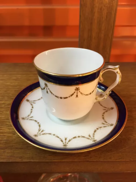 Antique Early 1900s Art Nouveau English Bisto Coffee Cup Saucer made for Harrods 2