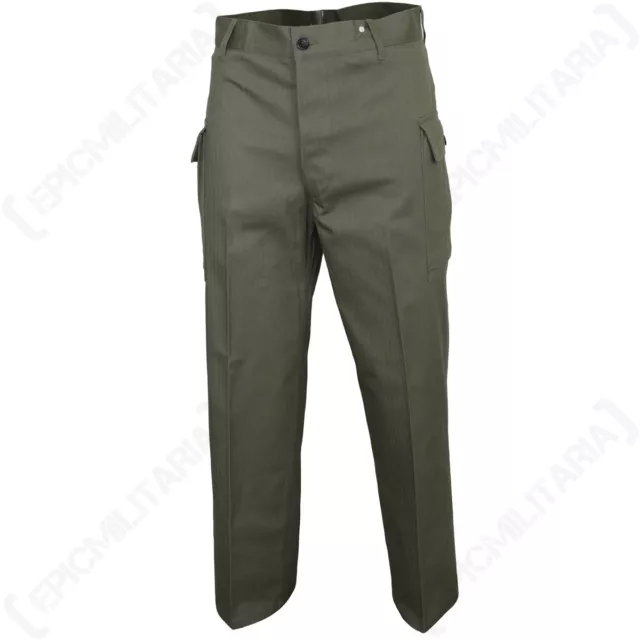 WW2 US Army HBT OD3 Trousers - Reproduction American Olive Drab Military