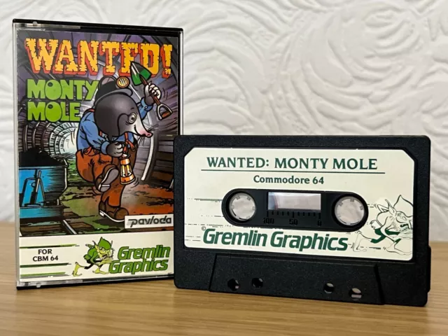Gremlin Wanted: Monty Mole Commodore 64 Cassette - Fully Tested & Working..!