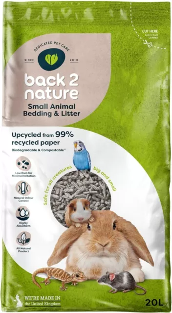 Ropa de cama y arena para animales pequeños Back 2 Nature, gris, 20 L