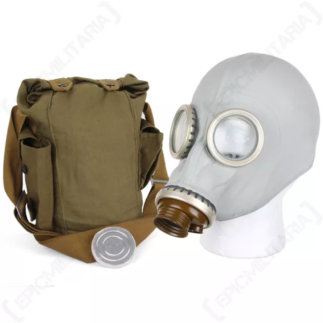 Original  Soviet Era Russian GP5 Gas Mask - Grey Surplus with Bag No Filter