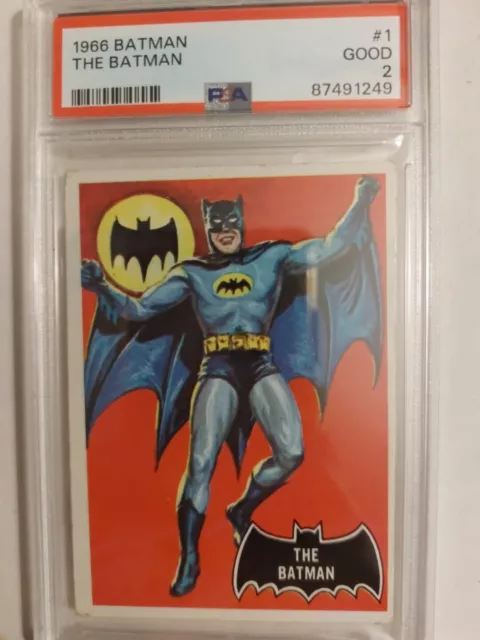1966 Topps Batman Black Bat The Batman #1 Rookie PSA 2