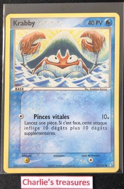 Carte Pokemon - Krabby - 54/100 - Ex Gardiens De Cristal - FR - NM+ / NEUF