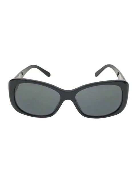 CHANEL #252 Sunglasses Plastic black Women's