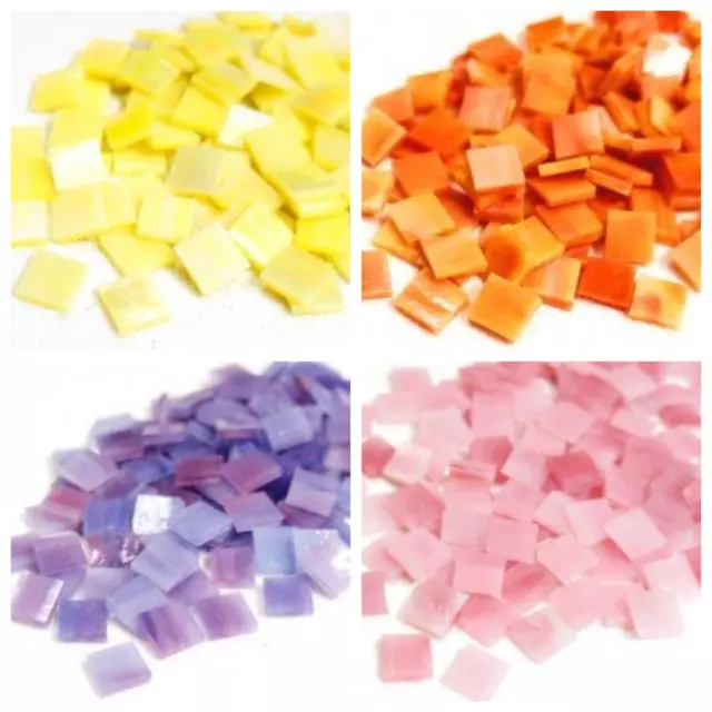 Mini Stained Glass Mosaic Tiles - Choice of Colours - 50g