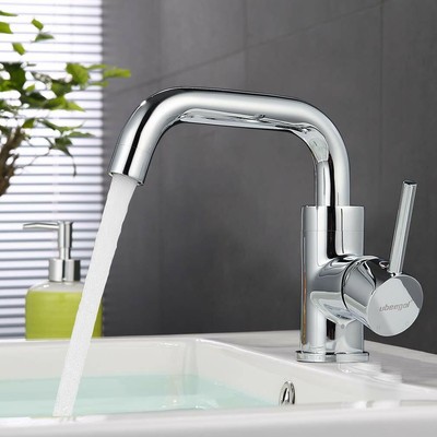 Ubeegol Rubinetto per Lavabo in acciaio inox Spazzolato Miscelatore Monocomando per Lavabo Rubinetteria da Bagno Finitura Opaca 