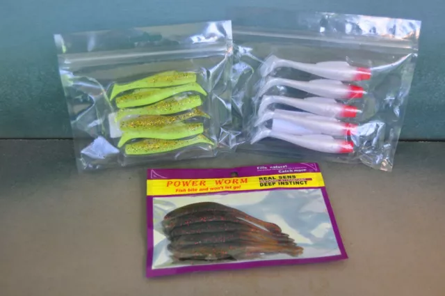 50 CHARTREUSE WHITE 2.5 Swimbait GRUBS Crappie Lures Spotted Bass