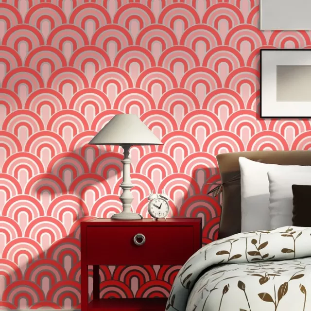 Wall Stencils Scallop Pattern Allover stencil for Painting better than wallpaper