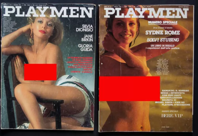 2 Riviste Magazine Italian Playmen 6 Giugno 1976 7 Luglio 1978 Playboy Erotismo