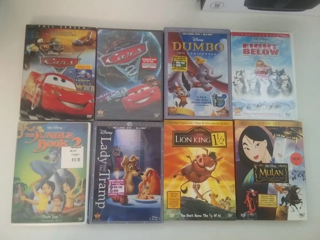 Disney DVD BluRay Lot BRAND NEW Cars Dumbo Lion King Mulan Jungle Book Lady