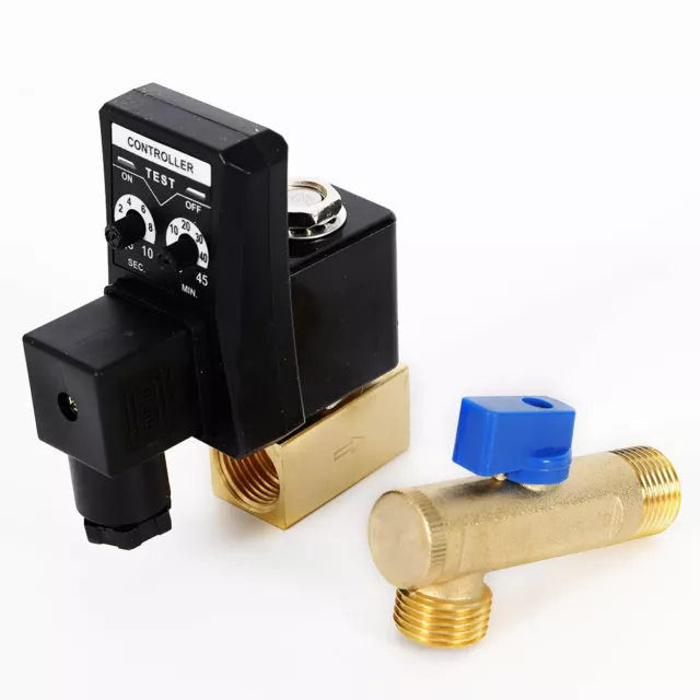 1/2'' 110V Auto Automatic Timed Electronic Drain Valve Air Compressor Water Tank