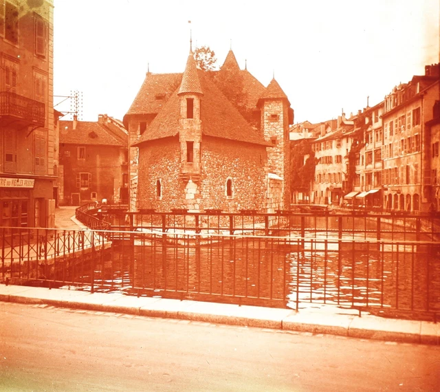 FRANCE Annecy Le Thiou c1930 Photo Stereo Plaque de verre Vintage VR38L15n5
