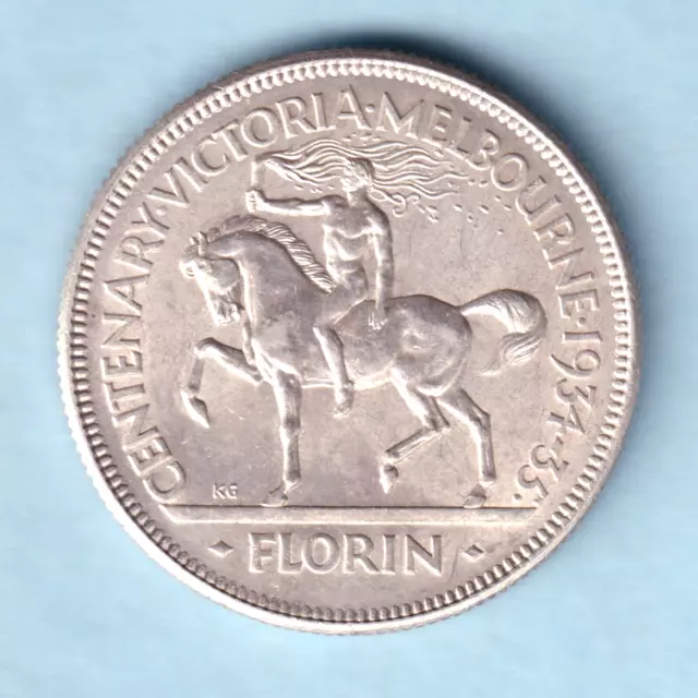 Australia.  1934/35 - Melbourne Centenary Florin...  gEF - Much Lustre