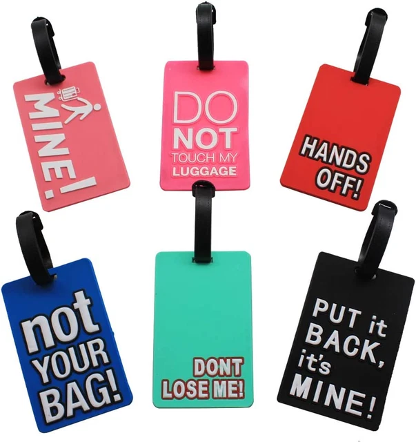 Mziart Funny Luggage Tags Set of 6 Colorful Unique Travel Baggage Bag Tags Suitc