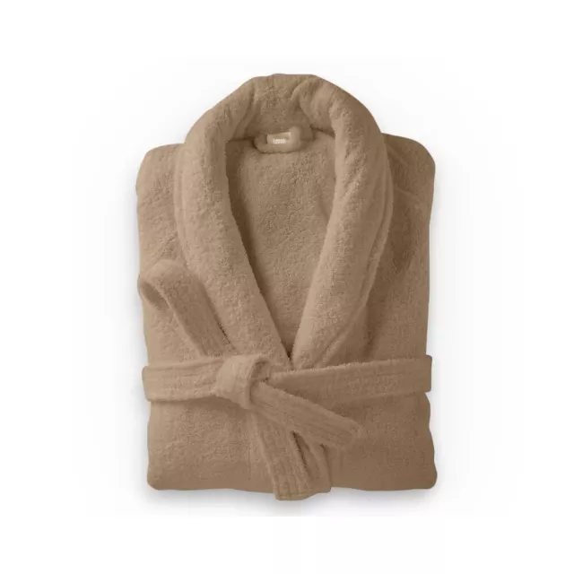 Peignoir de Bain en Éponge 100% Coton 400 gr/m² Taille S/M 112cm Taupe