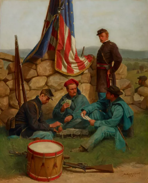 Julian Scott : "A Break: Playing Cards" (1881) — Giclee Fine Art Print